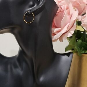 18k Real Saudi Gold Hoop Earrings